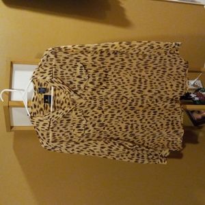 Lizsport cheetah print button down blouse